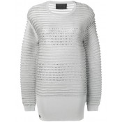 Philipp Plein Embellished Striped Jumper Women 70 Silver Clothing Jumpers Amazing Selection