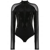 Philipp Plein Crystal Bodysuit Women 0202 Black / Clothing Blouses Outlet For Sale