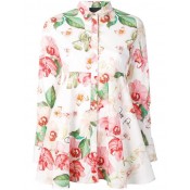 Philipp Plein Floral Print Shirt Women 01 White Clothing Shirts Reasonable Price