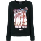 Philipp Plein "beverly Hills" Graphic Sweatshirt Women 02 Black Clothing Sweatshirts