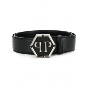 Philipp Plein Logo Buckle Belt Men 0202 Black / Accessories Belts Classic Styles