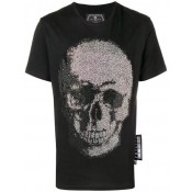 Philipp Plein Crystal Skull T-shirt Men 02 Black Clothing T-shirts Prestigious