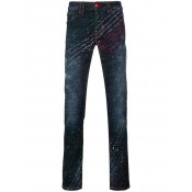 Philipp Plein Paint Splatter Jeans Men Blue Clothing Regular & Straight-leg Ever-popular