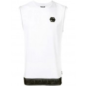 Philipp Plein Logo Patch Vest Men White Silver Clothing Vests & Tanks Coupon Codes