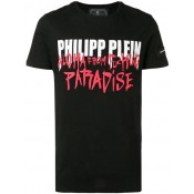 Philipp Plein Aloha Print T-shirt Men 02 Black Clothing T-shirts Factory Outlet