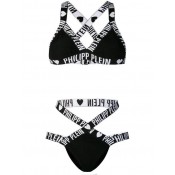 Philipp Plein Logo Biquini Women 02 Black Clothing Bikinis Attractive Design