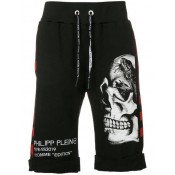 Philipp Plein Skull Print Track Shorts Men 0213 Black / Red Clothing & Running New Arrival
