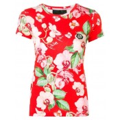 Philipp Plein Floral Print T-shirt Women 13 Red Clothing T-shirts & Jerseys High-end