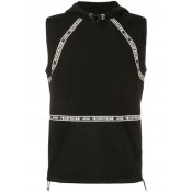 Philipp Plein Hooded Vest Men 0201 Black / White Clothing Vests & Tanks Cheapest Price