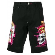 Philipp Plein Pizza Boy Knee-length Shorts Men 02sk Sound Killa Clothing Bermuda Outlet Boutique