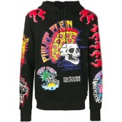 Philipp Plein Pizza Boy Patchwork Hoodie Men 02 Black Clothing Hoodies Lowest Price