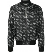 Philipp Plein All-over Logo Bomber Jacket Men 02 Black Clothing Jackets Free And Fast Shipping