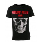 Philipp Plein Ss Skull T-shirt Men 0213 Black / Red Clothing T-shirts Stylish