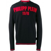 Philipp Plein Logo Print Pullover Men 02 Black Clothing Jumpers Lowest Price