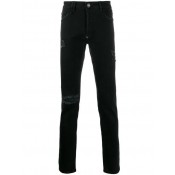 Philipp Plein Super Straight Cut Statement Jeans Men 02nb Noir Romance Black Clothing Skinny