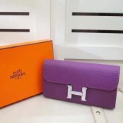 Hermes Constance Wallet Togo Leather Purple