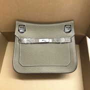 Hermes Jypsiere 28cm Crossbody Bag Grey Silver