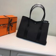 Hermes Garden Party 36cm Canvas Handbag Black