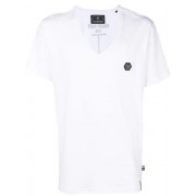 Philipp Plein Logo Patch T-shirt Men 01 White Clothing T-shirts 100% Satisfaction Guarantee