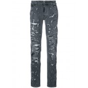 Philipp Plein Heavy Distressed Jeans Men 10ba Bang Grey Clothing Slim-fit Best Discount Price