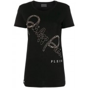 Philipp Plein Big Crystal Signature T-shirt Women 02 Black Clothing T-shirts & Jerseys Sale Online