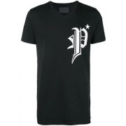 Philipp Plein Logo Patch T-shirt Men 02 Black Clothing T-shirts 100% High Quality