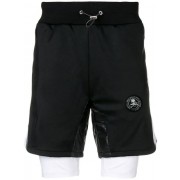 Philipp Plein Xyz Scratch Shorts Men 0201 Black / White Clothing Track & Running Usa Factory Outlet