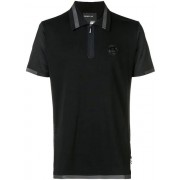 Philipp Plein Logo Zip Polo Shirt Men 02 Black Clothing Shirts High-tech Materials