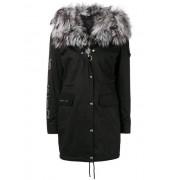 Philipp Plein Fur Lined Parka Women 0202 Black / Clothing Coats Uk Store