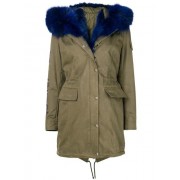 Philipp Plein Fur Trim Parka Women 6508 Military/middle Blue Clothing Coats Sale Uk
