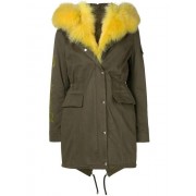 Philipp Plein Fur Trim Parka Women 6509 Military/yellow Clothing Coats Best-loved
