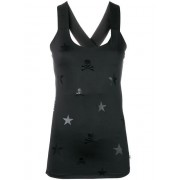 Philipp Plein Signature Symbols Vest Women 0202 Black / Clothing Vests & Tank Tops 100% Quality Guarantee