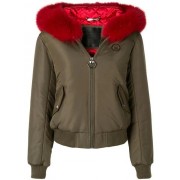 Philipp Plein Fur Trim Jacket Women 6513 Military/red Clothing Puffer Jackets Official Online Website