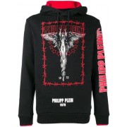 Philipp Plein Gothic Angel Print Hoodie Men 02 Black Clothing Hoodies Wholesale Price