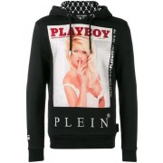 Philipp Plein X Playboy Printed Crystal Hoodie Men 02 Black Clothing Hoodies