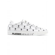 Philipp Plein Playboy Bunny Print Sneakers Men 0102 White / Black Shoes Low-tops Gorgeous