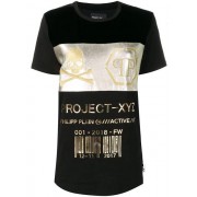 Philipp Plein Project Xyz T-shirt Women 0216 Black / Gold Clothing T-shirts & Jerseys Luxury Fashion Brands