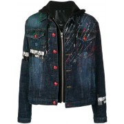 Philipp Plein Paint Splattered Denim Jacket Men 08nf No Flag Clothing Jackets Sale Tax