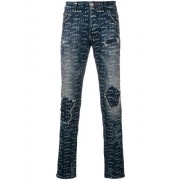 Philipp Plein Logo Print Skinny Jeans Men 14fx Flex Clothing Luxuriant In Design