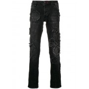 Philipp Plein Patch Detail Jeans Men 02dn Dna Clothing Regular & Straight-leg Largest Fashion Store