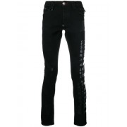 Philipp Plein Logo Slim-fit Jeans Men 02co Coordinate Clothing Reasonable Sale Price