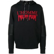 Philipp Plein Hooded Sweatshirt Men 0213 Black / Red Clothing Sweatshirts Great Deals
