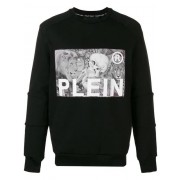 Philipp Plein Logo Patch Sweatshirt Men 02 Black Clothing Sweatshirts Outlet Store