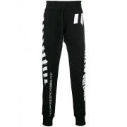 Philipp Plein Stripe Print Track Pants Men 0201 Black / White Clothing Timeless