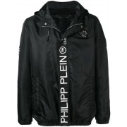 Philipp Plein Printed Logo Jacket Men 02 Black Clothing Bomber Jackets Official Supplier