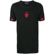 Philipp Plein Embroidered Logo T-shirt Men 0213 Black/red Clothing T-shirts Huge Discount