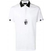 Philipp Plein Skull Embroidered Polo Shirt Men 01 White Clothing Shirts Reasonable Sale Price