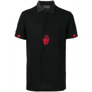Philipp Plein Skull Logo Polo Shirt Men 0213 Black/red Clothing Shirts Cheapest