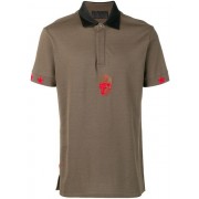 Philipp Plein Skull Embroidered Polo Shirt Men 65 Military Clothing Shirts