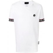 Philipp Plein Contrast Logo Trim T-shirt Men 01 White Clothing T-shirts Genuine